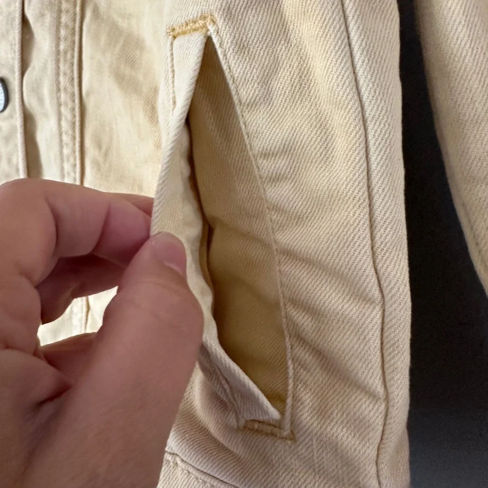 OLD NAVY GIRL'S YELLOW‎ DENIM JACKET YOUTH XL 14/16 -- FLAW